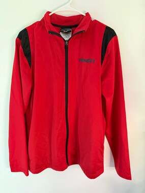 AND1 Men's Red and Black Full-Zip Basketball Track Jacket, Size S